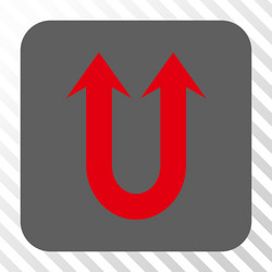 double forward arrow rounded square button vector image