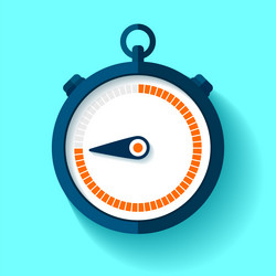 stopwatch icon in flat style round timer on color vector