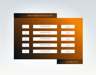 table schedule infographic design template with 5 vector image