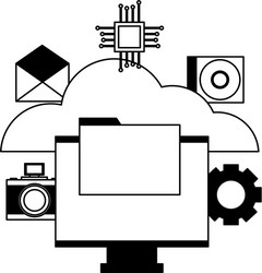 cloud computing monitor file vector image