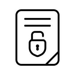File Unlock Icon - Access Security vector image