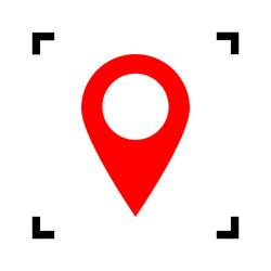 mark pointer sign red icon inside black vector image