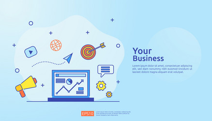 marketing concept with document data report vector image
