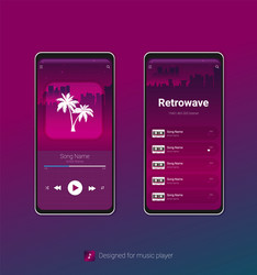 mobile application interface music player vector