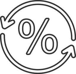 percent conversion linear icon vector image