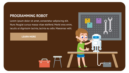 programming robot electronics talent kid study vector image