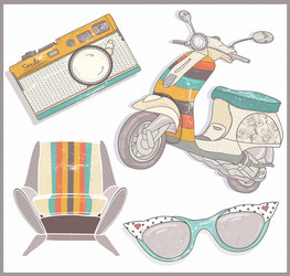 retro elements set Vector Image