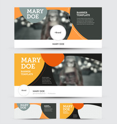 set banners with header info place for photo vector image