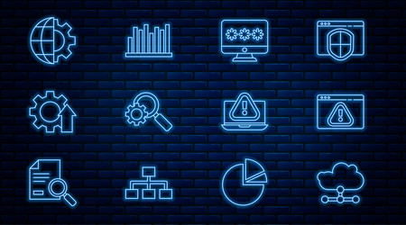 set line network cloud connection browser vector image
