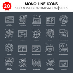 thin line icons set search engine optimization vector image