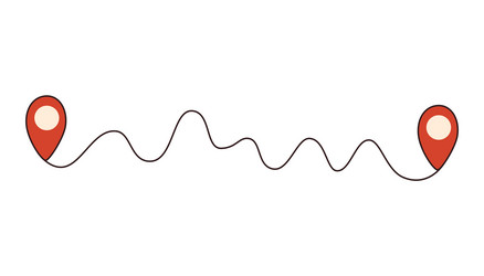 way between two points location pointers gps vector image