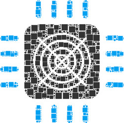 asic processor composition of squares and circles vector image