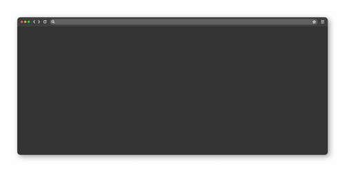 blank web browser window with toolbar and search vector image