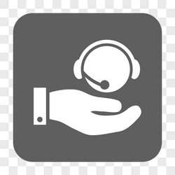call center service rounded square button vector image