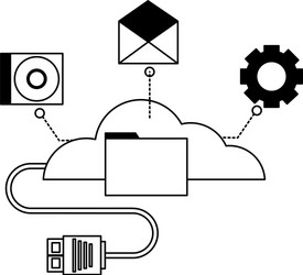 cloud computing connector cable file vector image