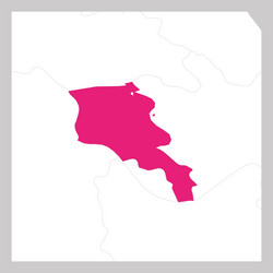 map armenia pink highlighted with neighbor vector