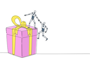 single continuous line drawing smart robotic vector image