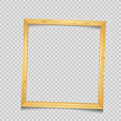 Wooden Square Frame - Transparent Background vector image