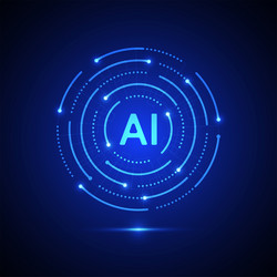 artificial intelligence circuit line style vector image