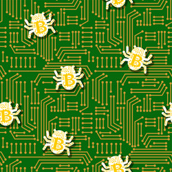 Bitcoin virus bug pattern seamless digital vector