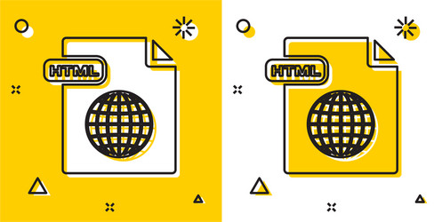 black html file document download button vector image