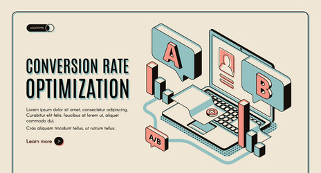 conversion rate optimization isometric web banner vector image