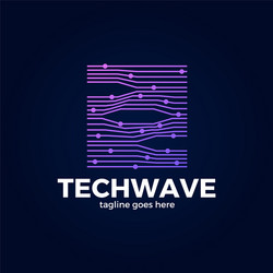 digital network block chain logo technology icon vector image