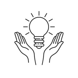 good solution icon with two thin line hands vector image