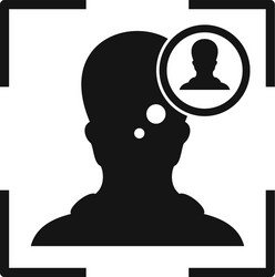 man recognition face icon simple style vector image