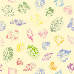 Seamless pattern with multicoloredleaves spring vector