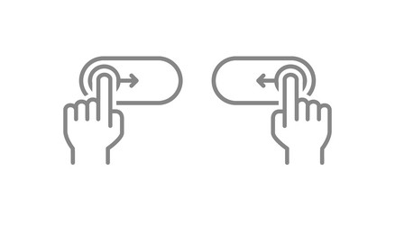 set of right left swipe gesture for ui web design vector image