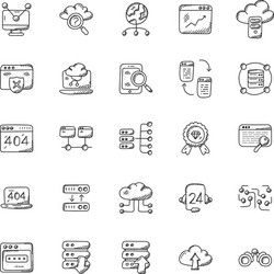 web hosting icons set vector image