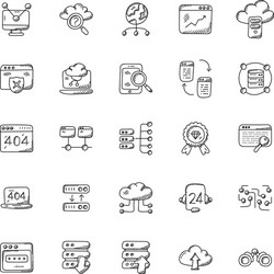 web hosting icons set vector