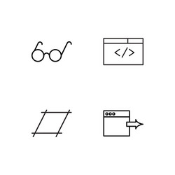 Web simple outlined icons set vector