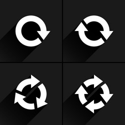 white arrow loop refresh reload rotation icon vector image