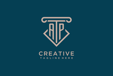 ap initial with pillar icon design clean vector image