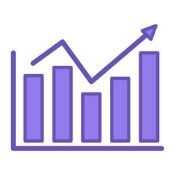 colored data chart icon of created vector image