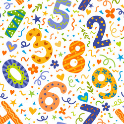 Seamless pattern with the numbers Royalty Free Vector Image