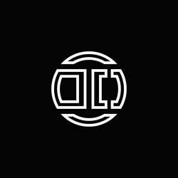 Do logo monogram with negative space circle Vector Image