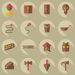 flat concept set modern design with shadow vector image