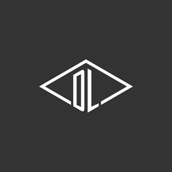initials dl logo monogram with simple diamond vector image