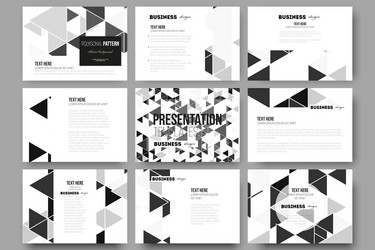 Set of 9 templates for presentation slides vector