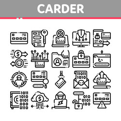 carder hacker collection elements icons set vector image