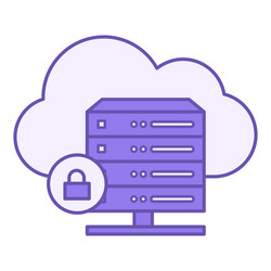 colored hosting icon of computer server vector image