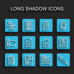 set line file document copy machine paper roll vector image