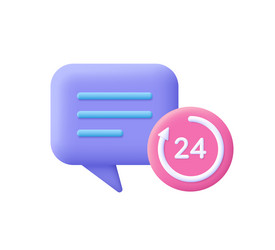 Speech Bubble with Clock & Arrow vector image