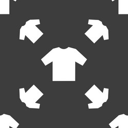 T-shirt icon sign seamless pattern on a gray vector