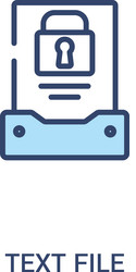 text file concept 2 colored icon simple line vector image