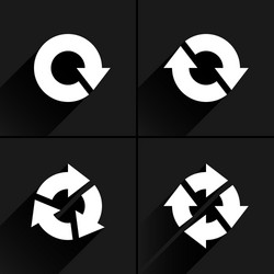white arrow loop refresh reload rotation icon vector image
