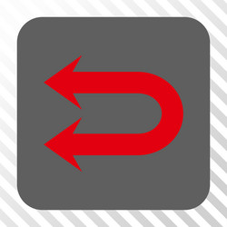 double left arrow rounded square button vector image